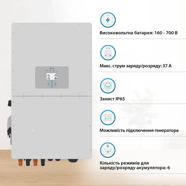 Трифазний високовольтний гібридний інвертор Deye SUN-20K-SG01HP3-EU-AM2 20 кВт deye20 фото
