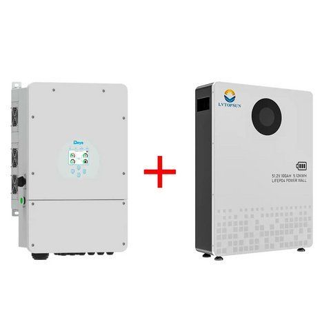 Комплект резервного живлення Гібридний інвертор Deye SUN-8K‐SG01LP1-EU 8 кВт + Акумулятор LVTOPSUN LVTS‐512200 11003 фото